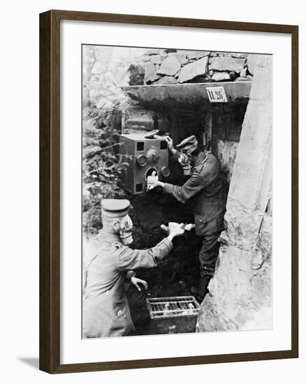 Gas Protection Chamber for Carrier Pigeons Used in German Shelters at the Front, 1917-null-Framed Photographic Print