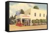 Gas Station in Christmas-null-Framed Stretched Canvas