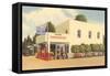 Gas Station in Christmas-null-Framed Stretched Canvas