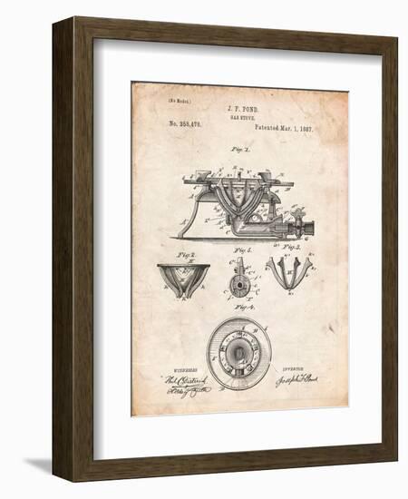 Gas Stove Kitchen Art Patent-Cole Borders-Framed Art Print