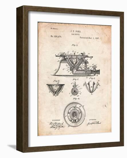 Gas Stove Kitchen Art Patent-Cole Borders-Framed Art Print