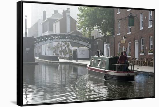 Gas Street Basin, Birmingham Canal Navigations (BCN), Birmingham, West Midlands, England, United Ki-Graham Lawrence-Framed Stretched Canvas