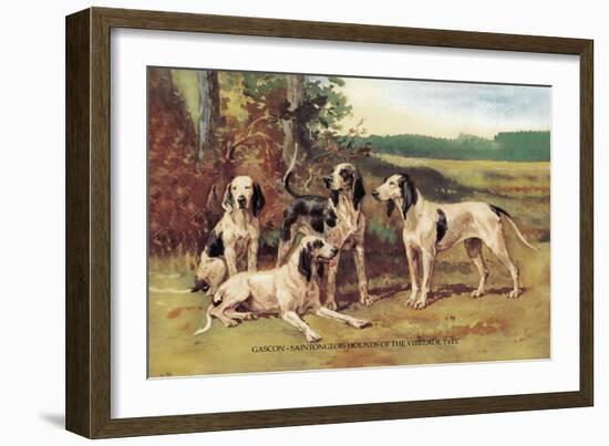 Gascon-Saintongeois Hounds of the Virelade Type-Baron Karl Reille-Framed Art Print