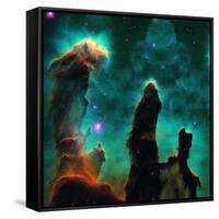 Gaseous Pillars in the Eagle Nebula-Digital Vision.-Framed Stretched Canvas