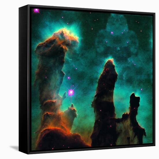 Gaseous Pillars in the Eagle Nebula-Digital Vision.-Framed Stretched Canvas