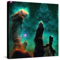 Gaseous Pillars in the Eagle Nebula-Digital Vision.-Stretched Canvas