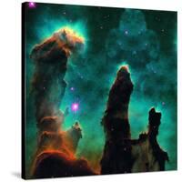 Gaseous Pillars in the Eagle Nebula-Digital Vision.-Stretched Canvas