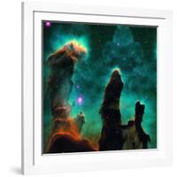 Gaseous Pillars in the Eagle Nebula-Digital Vision.-Framed Premium Photographic Print