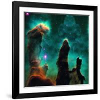 Gaseous Pillars in the Eagle Nebula-Digital Vision.-Framed Premium Photographic Print