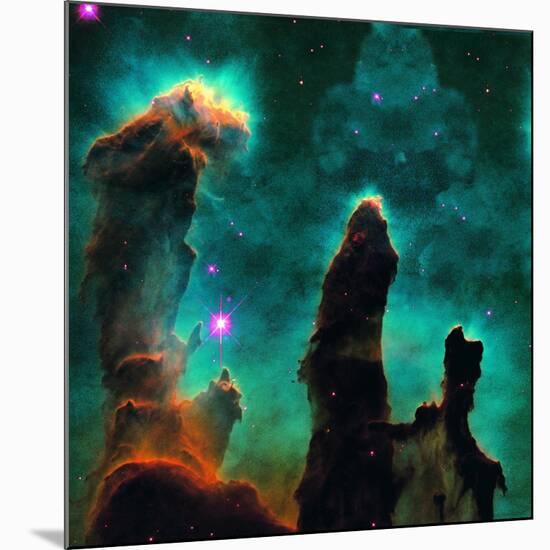 Gaseous Pillars in the Eagle Nebula-Digital Vision.-Mounted Premium Photographic Print