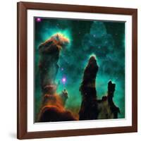 Gaseous Pillars in the Eagle Nebula-Digital Vision.-Framed Premium Photographic Print
