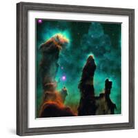 Gaseous Pillars in the Eagle Nebula-Digital Vision.-Framed Photographic Print