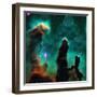 Gaseous Pillars in the Eagle Nebula-Digital Vision.-Framed Photographic Print