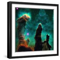 Gaseous Pillars in the Eagle Nebula-Digital Vision.-Framed Photographic Print