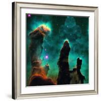 Gaseous Pillars in the Eagle Nebula-Digital Vision.-Framed Photographic Print