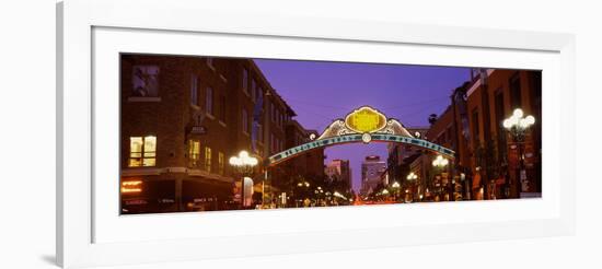 Gaslamp Quarter lit up at night, San Diego, California, USA-null-Framed Photographic Print