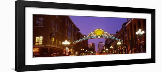 Gaslamp Quarter lit up at night, San Diego, California, USA-null-Framed Photographic Print