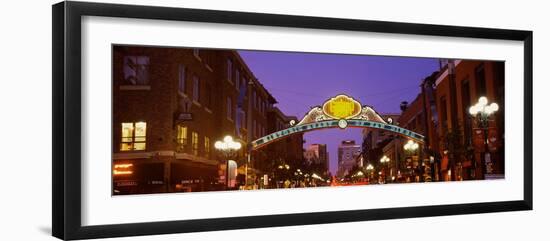 Gaslamp Quarter lit up at night, San Diego, California, USA-null-Framed Photographic Print