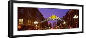 Gaslamp Quarter lit up at night, San Diego, California, USA-null-Framed Photographic Print