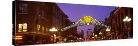 Gaslamp Quarter lit up at night, San Diego, California, USA-null-Stretched Canvas