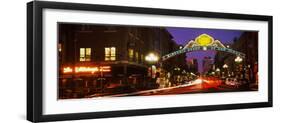 Gaslamp Quarter lit up at night, San Diego, California, USA-null-Framed Photographic Print