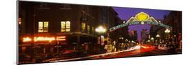 Gaslamp Quarter lit up at night, San Diego, California, USA-null-Mounted Photographic Print