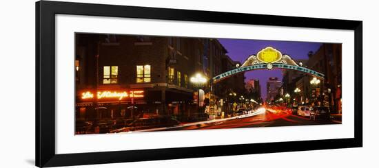 Gaslamp Quarter lit up at night, San Diego, California, USA-null-Framed Photographic Print