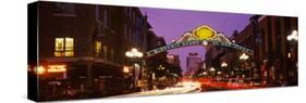 Gaslamp Quarter lit up at night, San Diego, California, USA-null-Stretched Canvas