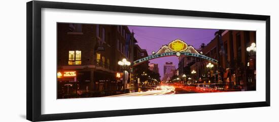 Gaslamp Quarter lit up at night, San Diego, California, USA-null-Framed Photographic Print