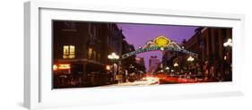 Gaslamp Quarter lit up at night, San Diego, California, USA-null-Framed Photographic Print