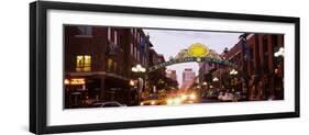 Gaslamp Quarter lit up at night, San Diego, California, USA-null-Framed Photographic Print