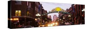 Gaslamp Quarter lit up at night, San Diego, California, USA-null-Stretched Canvas