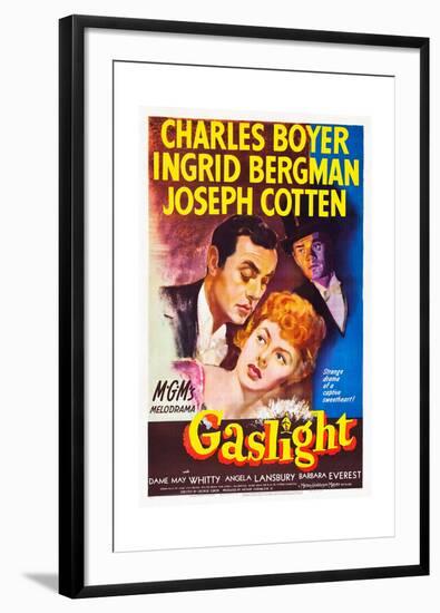 Gaslight, Charles Boyer, Ingrid Bergman, Joseph Cotten, 1944-null-Framed Premium Giclee Print