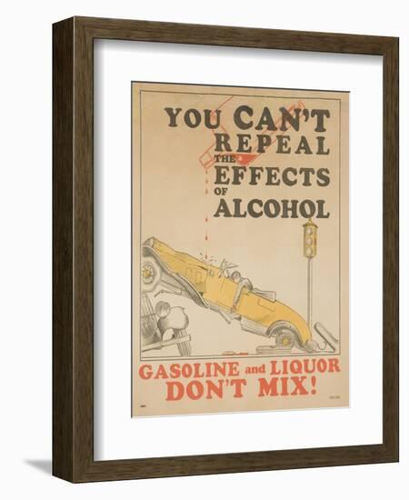 Gasoline and Liquor Don't Mix! Poster-null-Framed Giclee Print