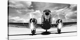 Ocean Waves Breaking on Vintage Beauties (BW)-Gasoline Images-Stretched Canvas