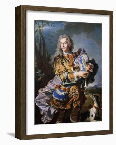Gaspard De Gueidan Playing Bagpipes, Ca 1735-Hyacinthe Rigaud-Framed Giclee Print