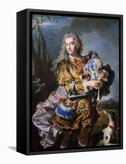 Gaspard De Gueidan Playing Bagpipes, Ca 1735-Hyacinthe Rigaud-Framed Stretched Canvas