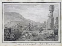 Islanders and Monuments of Easter Island, 1786-Gaspard Duche de Vancy-Giclee Print