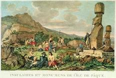 Islanders and Monuments of Easter Island, 1786-Gaspard Duche de Vancy-Giclee Print