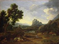 Classical Landscape (Oil on Canvas)-Gaspard Poussin Dughet-Giclee Print