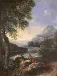 Classical Landscape with Figures (Oil on Canvas)-Gaspard Poussin Dughet-Giclee Print