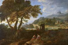 Classical Landscape with Figures (Oil on Canvas)-Gaspard Poussin Dughet-Giclee Print