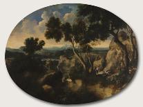 Classical Landscape with Figures (Oil on Canvas)-Gaspard Poussin Dughet-Giclee Print