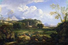 View of the Roman Campagna (Oil on Canvas)-Gaspard Poussin Dughet-Giclee Print