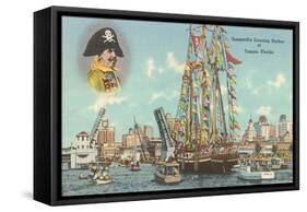 Gasparilla Entering Harbor, Tampa, Florida-null-Framed Stretched Canvas