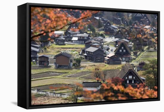 Gassho-Zukuri Folk Houses, Ogimachi Village, Shirakawa-Go, Near Takayama, Central Honshu, Japan-Stuart Black-Framed Stretched Canvas