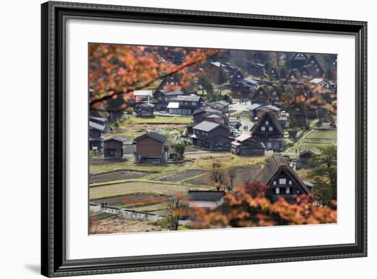 Gassho-Zukuri Folk Houses, Ogimachi Village, Shirakawa-Go, Near Takayama, Central Honshu, Japan-Stuart Black-Framed Photographic Print