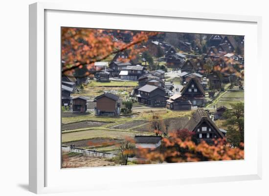 Gassho-Zukuri Folk Houses, Ogimachi Village, Shirakawa-Go, Near Takayama, Central Honshu, Japan-Stuart Black-Framed Photographic Print