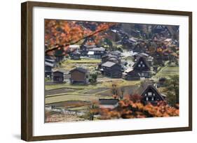 Gassho-Zukuri Folk Houses, Ogimachi Village, Shirakawa-Go, Near Takayama, Central Honshu, Japan-Stuart Black-Framed Photographic Print