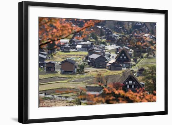 Gassho-Zukuri Folk Houses, Ogimachi Village, Shirakawa-Go, Near Takayama, Central Honshu, Japan-Stuart Black-Framed Photographic Print